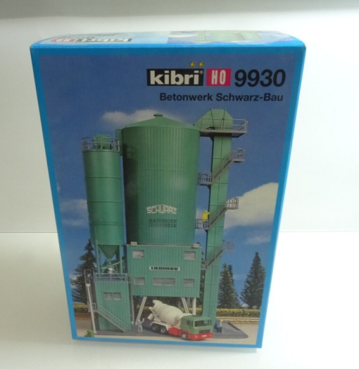 Kibri H0 9930 Bausatz Betonwerk Schwarz Bau neuwertig in OVP QR4298