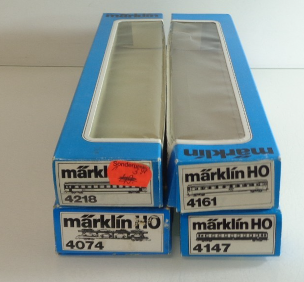 Konvolut Märklin H0 Leerverpackung 4 Stück siehe Foto PK1924