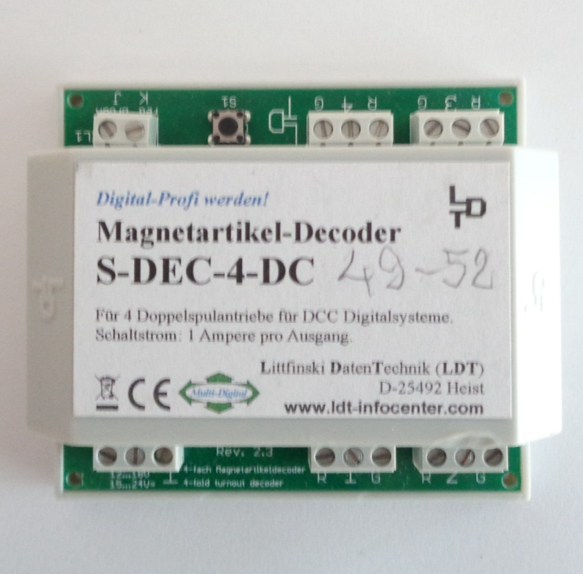 LDT S-DEC-4-DC Magnetartikel-Decoder mit Gehäuse siehe Foto PK2828 o.