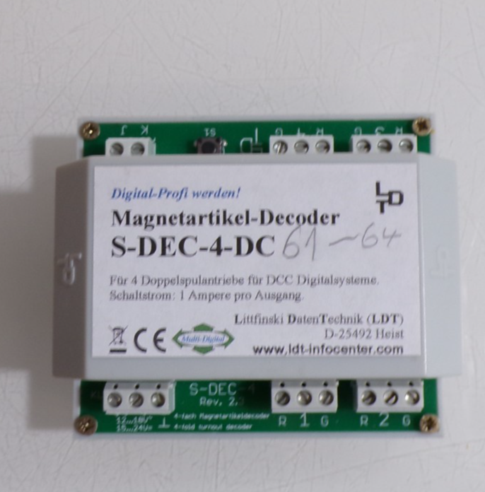 LDT S-DEC-4-DC Magnetartikel-Decoder mit Gehäuse siehe Foto PK2860 o.