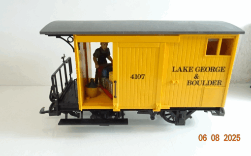 LGB Spur G 4107 gedeckter Güterwagen Lake George Boulder gelb PK409 o.
