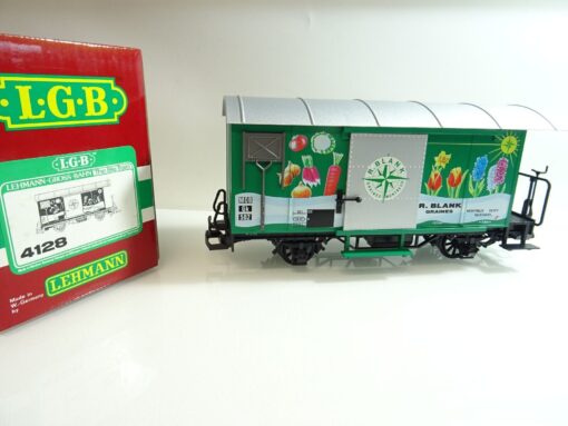 LGB Spur G 4128 Güterwagen Leersamenbox R.Blank Graines neuwertig in OVP TF205