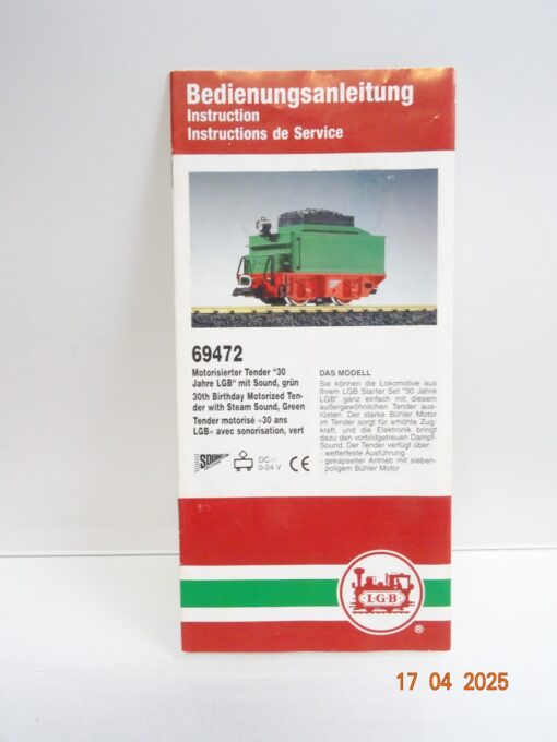 LGB Spur G 69472 Tender grün mit Antrieb und Sound in OVP JL164 – Bild 5