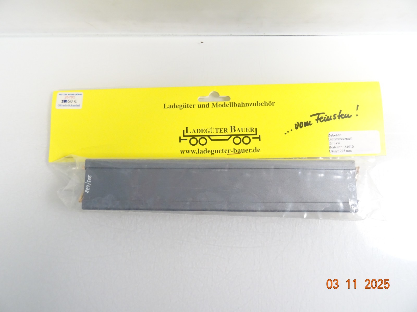 Ladegüter Bauer H0 Gitterbrückenteil für LKW 225 mm in OVP RR4272