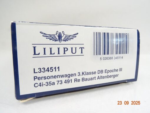 Liliput H0 L334511 Personenwagen Altenberger 3.Kl. der DB in OVP JL3091 – Bild 5