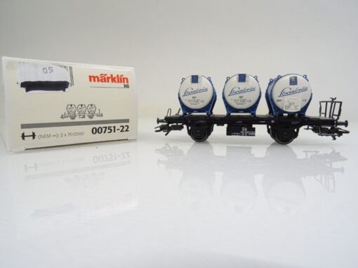 Märklin H0 00751-22 Behältertragwagen Löwenbräu der DB  in OVP PR88 – Bild 3
