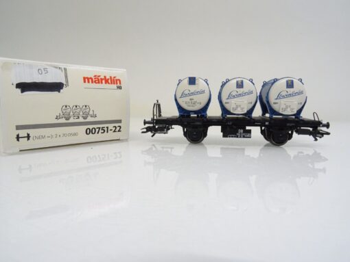 Märklin H0 00751-22 Behältertragwagen Löwenbräu der DB  in OVP PR88