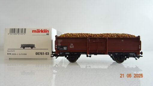Märklin H0 00761-03 Hochbordwagen mit Ladung der DB in OVP PR7915