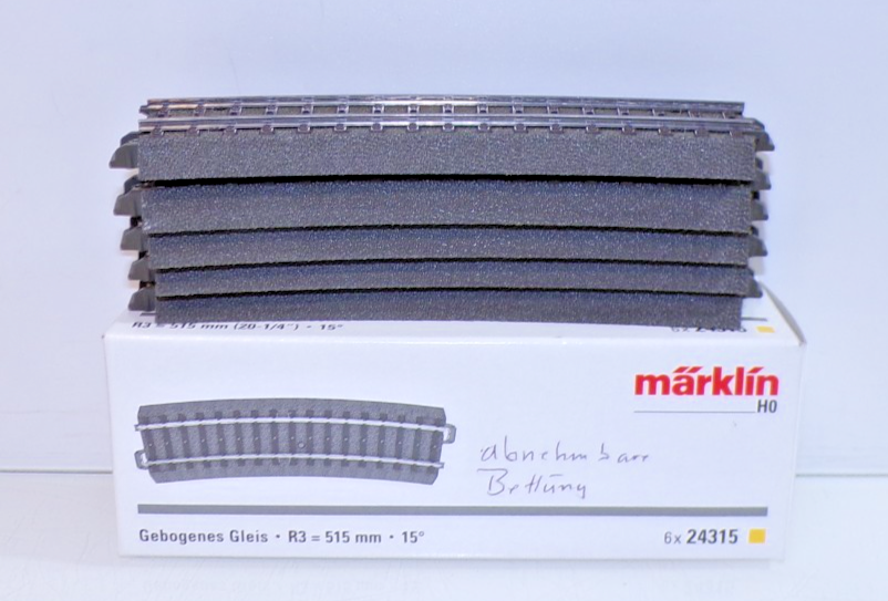 Märklin H0 24215 C Gleis gebogen R3=515 mm 5 Stück in OVP PK2952