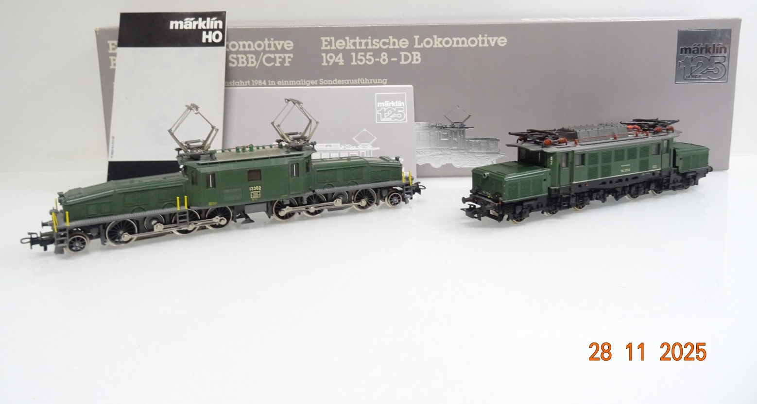 Märklin H0 3300 E-Lok 2 St. Krokodil Jubiläumsfahrt 1984 in OVP JL4774 – Bild 3