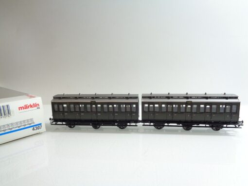 Märklin H0 4307 AC Doppel-Abteilwagen 2. Kl. in OVP F329
