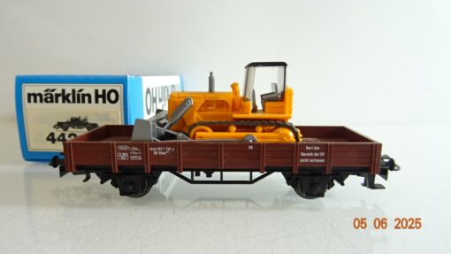 Märklin H0 4424 Niederbordwagen Planierraupe der DB in OVP PR8257 – Bild 3