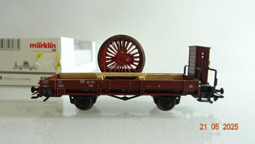 Märklin H0 46077 Niederbordwagen mit Ladung Radsatz der DB in OVP PR7901 – Bild 3