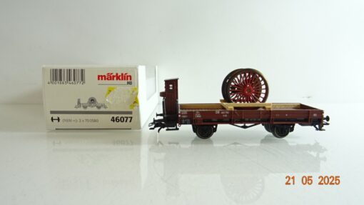 Märklin H0 46077 Niederbordwagen mit Ladung Radsatz der DB in OVP PR7901