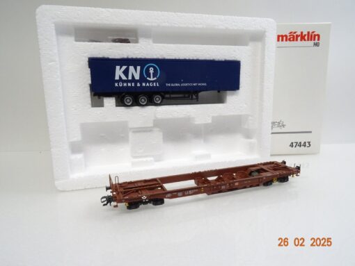 Märklin H0 47443 Taschenwagen derDB AG mit Sattelauflieger in OVP LE8990