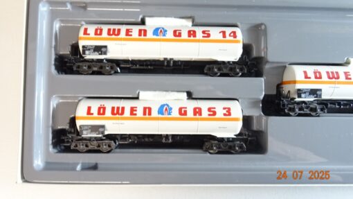 Märklin H0 4798Kesselwagen-Set Löwengas 5 tlg. der DB in OVP PR9205 – Bild 4