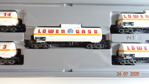 Märklin H0 4798Kesselwagen-Set Löwengas 5 tlg. der DB in OVP PR9205 – Bild 5