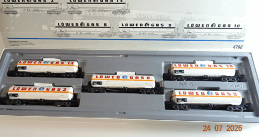 Märklin H0 4798Kesselwagen-Set Löwengas 5 tlg. der DB in OVP PR9205