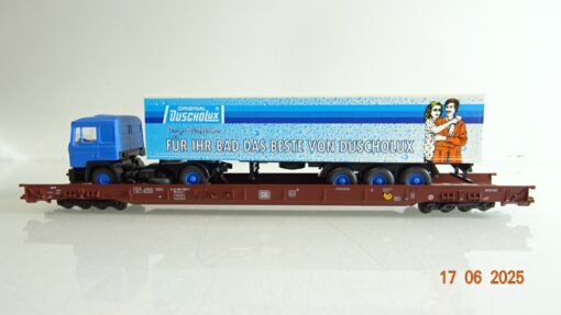 Märklin H0 4842 Niederflurwagen mit LKW DuschoLux der DB in OVP PR8465 – Bild 3