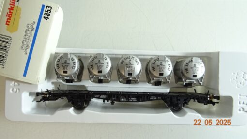 Märklin H0 4853 Behältertragwagen Von Haus zu Haus der DB in OVP PR7931