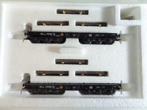Märklin H0 48664 Schwerlastwagen-Set Stahlbrammen der DB in OVP BH661 – Bild 3