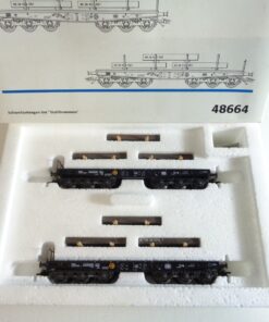 Märklin H0 48664 Schwerlastwagen-Set Stahlbrammen der DB in OVP BH661