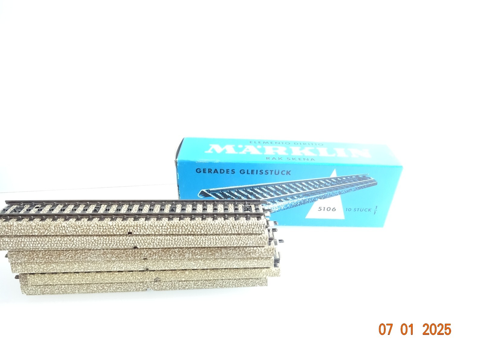 Märklin H0 5106 M Gleis gerades Gleis 10Stück siehe Foto in OVP CK5174