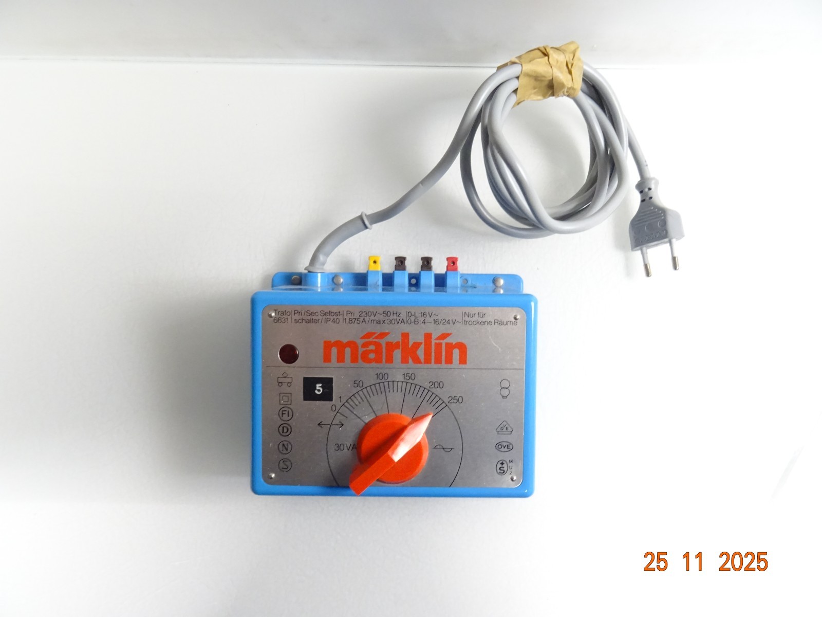 Märklin H0 6631 Trafo Prim/Sec Selbstschalter T25/E siehe Foto PK2471 o.