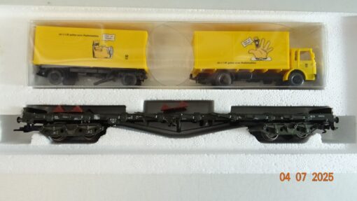 Märklin H0 84668 Flachwagen mit Post-Koffer-Lastzug in OVP PR8839 – Bild 3