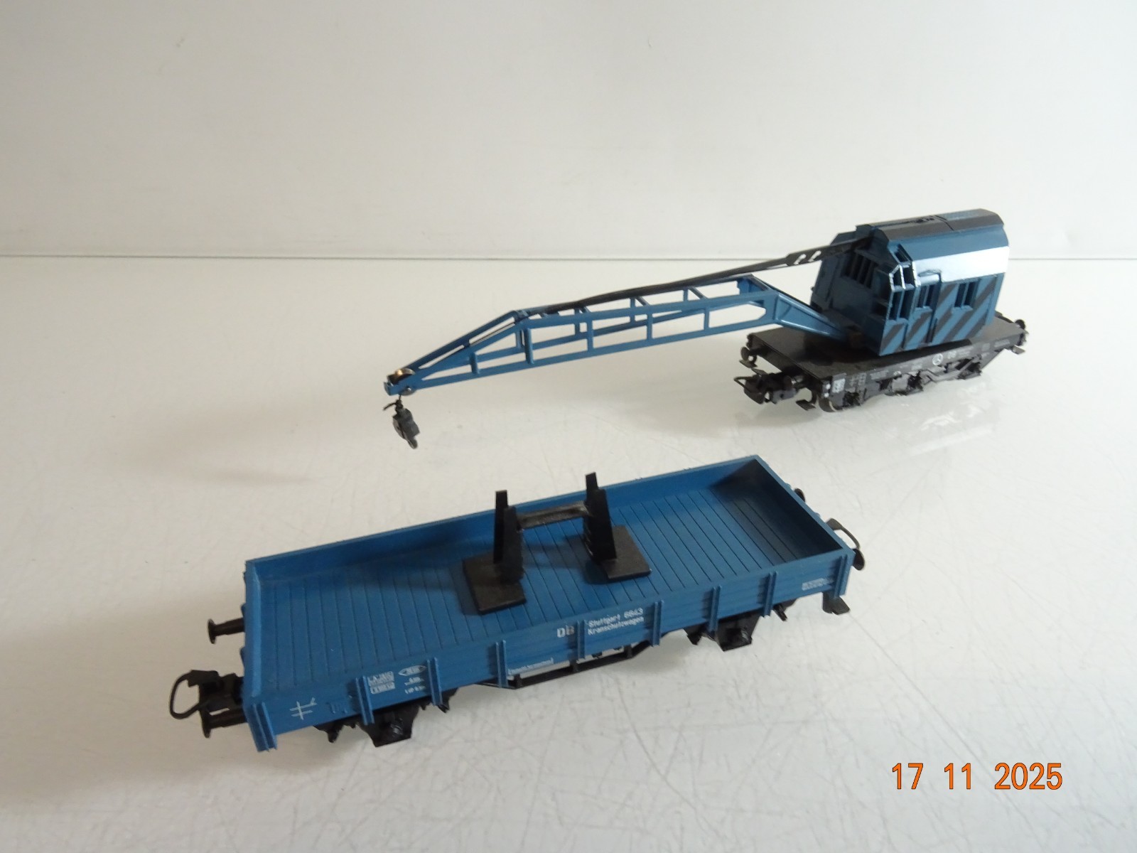Märklin H0 Kranwagen Krupp Ardelt mit Schutzwagen der DB RR4623 o.