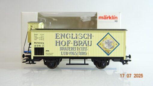 Märklin H0 SoMo Bierwagen Englisch-Hof-Bräu Ludwigsburg Württ. in OVP PR9032
