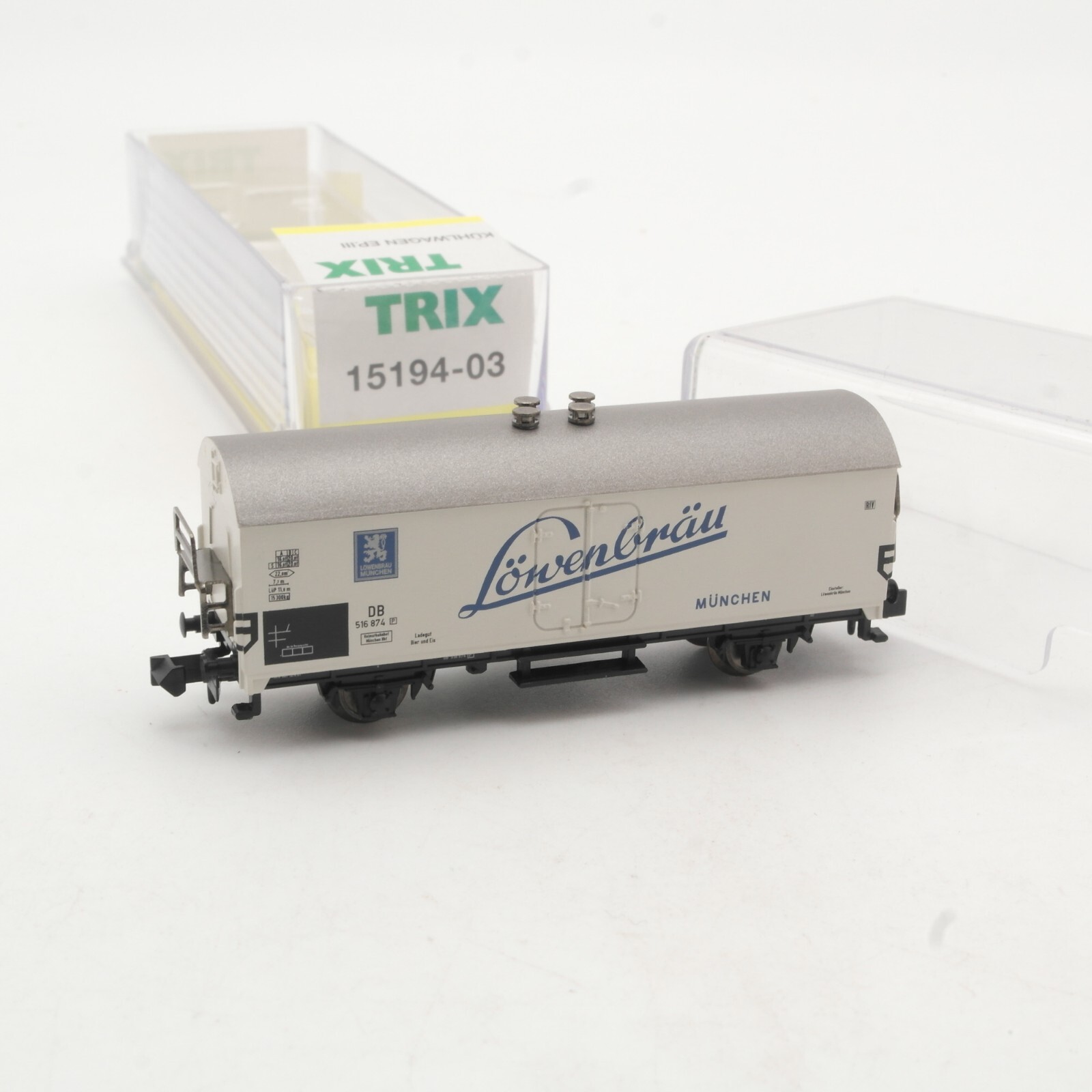Minitrix N 15194-03 Kühlwagen Bierwagen Löwenbräu der DB in OVP QR7887