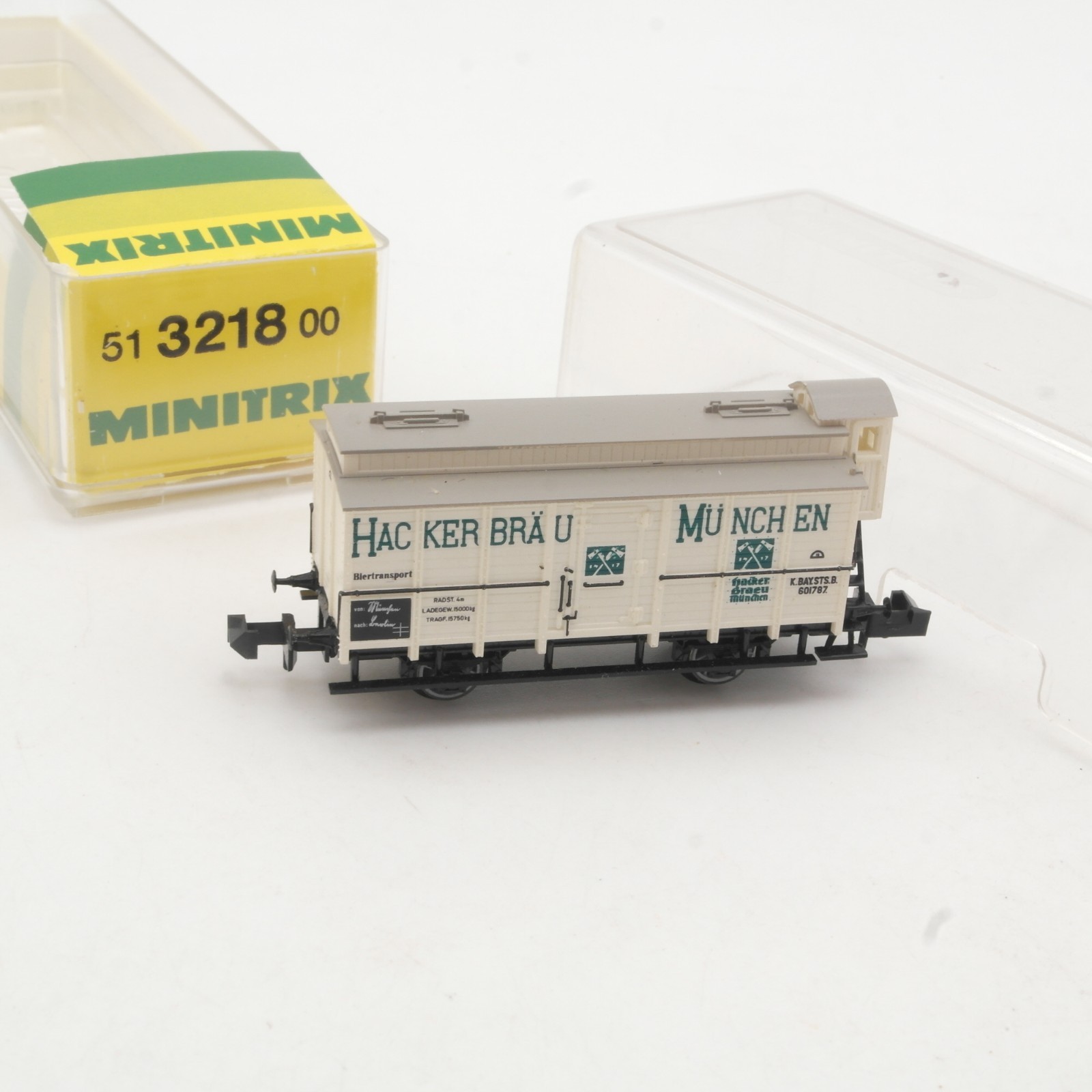 Minitrix N 51 3218 00 Kühlwagen Hacker Bräu der K.Bay.St. in OVP RR5343 – Bild 3