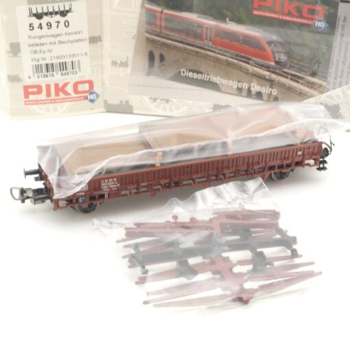 Piko H0 54970 Rungenwagen Kim441 beladen mit Blechplatten der DB in OVP RR397 – Bild 3