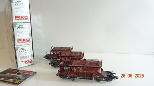 Piko H0 58093 Sattelbodenselbstentladewagen Set 3 tlg. der DR in OVP PR8041