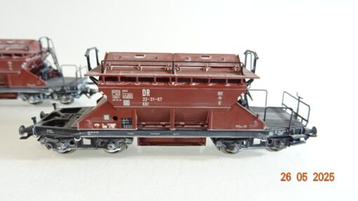 Piko H0 58093 Sattelbodenselbstentladewagen Set 3 tlg. der DR in OVP PR8041 – Bild 8