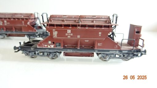 Piko H0 58093 Sattelbodenselbstentladewagen Set 3 tlg. der DR in OVP PR8041 – Bild 9