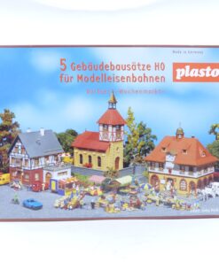 Plastoy H0 Bausatz Set 5 Gebäudesätze Dorfset Wochenmarkt in OVP EX6814