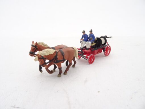 Preiser H0 Gespann mit Figuren Feuerwehr RR1937 o.