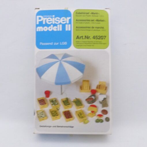 Preiser Modell II Spur G 45207 Zubehörset Markt in OVP EX7520