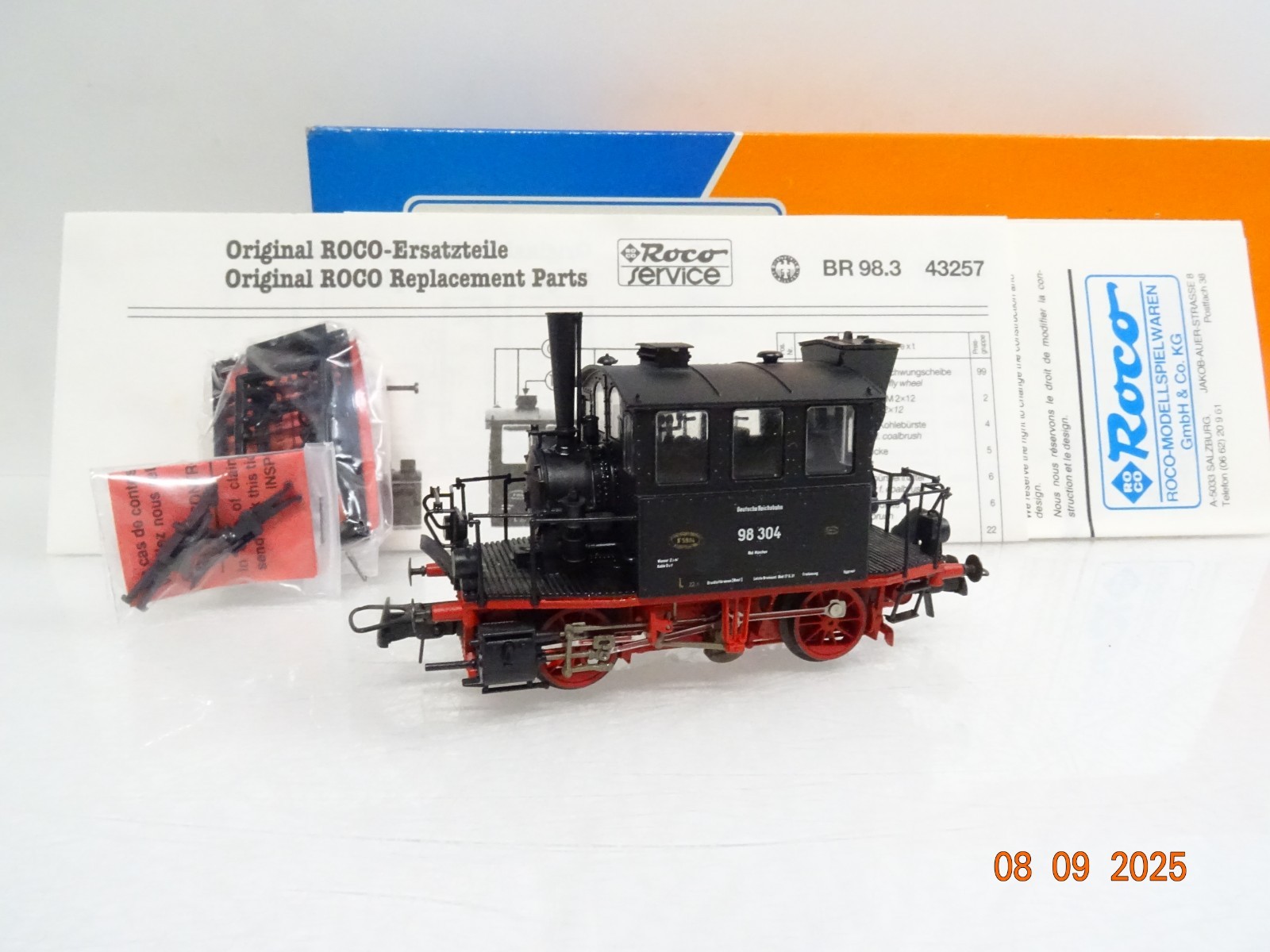 Roco H0 43257 Dampflok BR 98 304 Glaskasten der DR in OVP JL2846