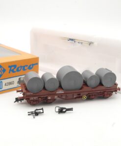 Roco H0 4396D Schwerlastwagen mit Stahlrollen der SNCB in OVP RR673