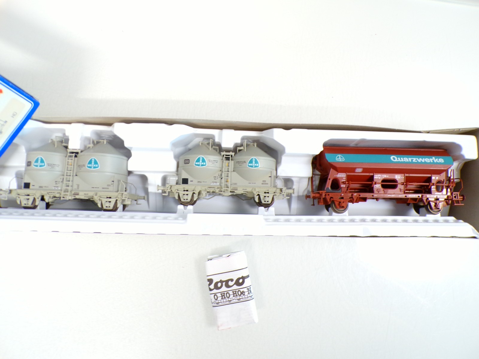 Roco H0 44048 Silo-/Seitenentladewagen Set 3 tlg.Quarzwerke der DB in OVP BH1308 – Bild 3