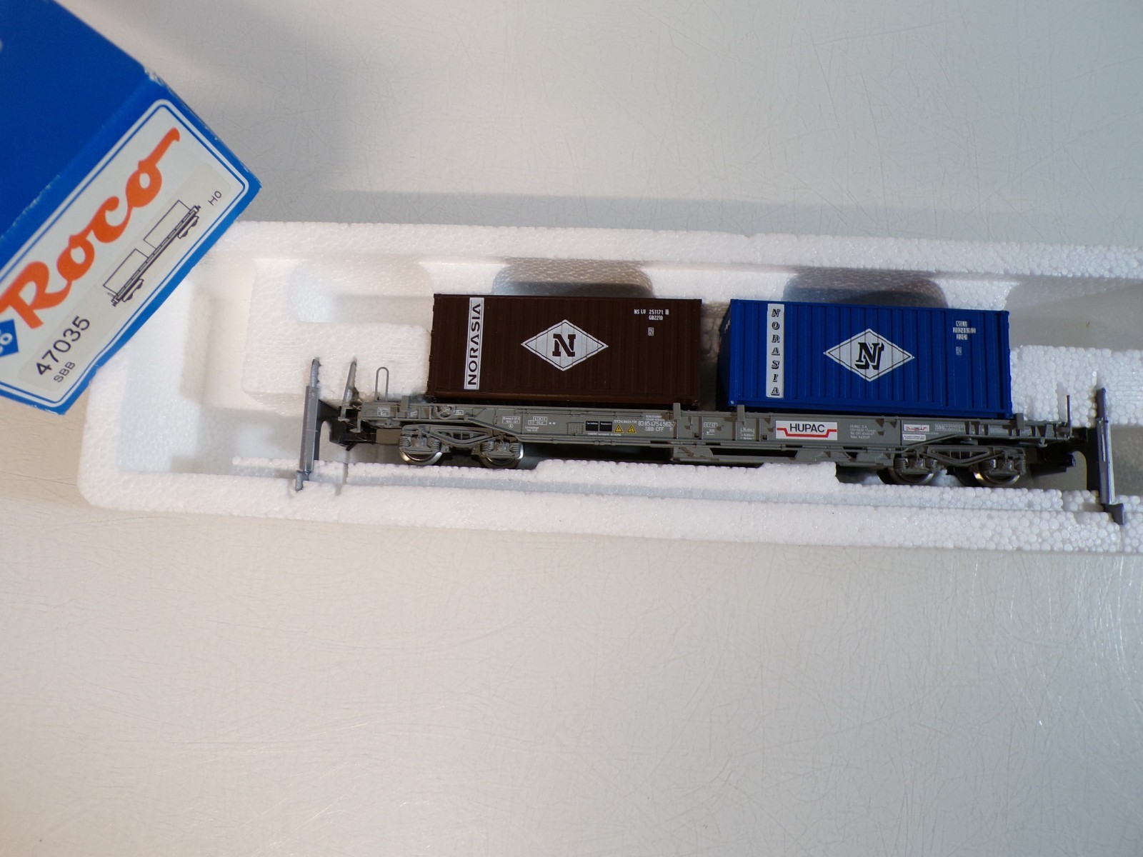 Roco H0 47035 AC Containertragwagen 2 Container d. SBB in OVP für Märklin BH1810