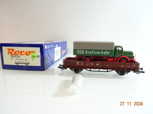 Roco H0 56024 Rungenwagen mit LKW VEB Kraftverkehr der DR in OVP PR4240 – Bild 3