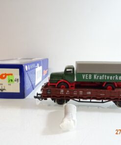 Roco H0 56024 Rungenwagen mit LKW VEB Kraftverkehr der DR in OVP PR4240