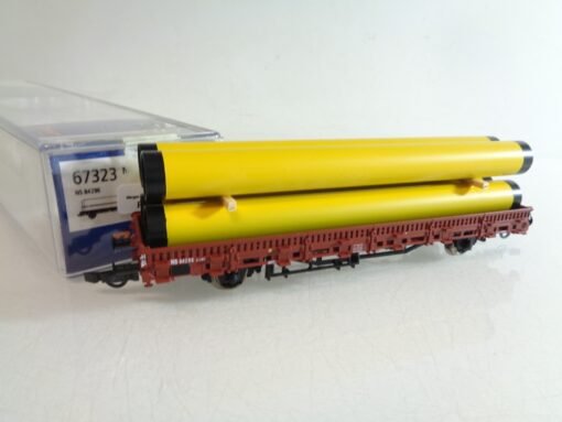 Roco H0 67323 Steckrungenwagen beladen mit Erdgasröhren der NS in OVP RR4072