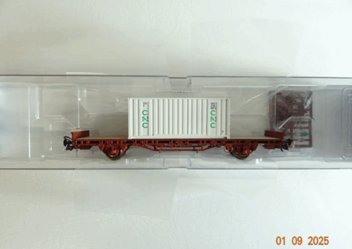 Roco H0 67575 Flachwagen mit Container CNC der SNCF in OVP BH72