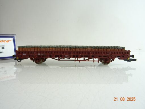 Roco H0 76987 Niederbordwagen mit Ziegel Ladung der DB in OVP PR9719 – Bild 3