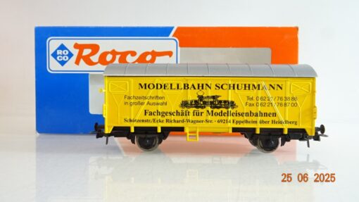 Roco H0 gedeckter Güterwagen SoMo Modellbahn Schuhmann in EVP PR8682